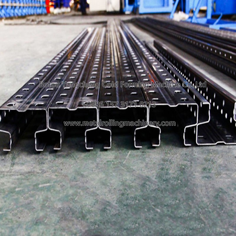 Storage warehouse shelf production line upright rack column roll forming machine equipment